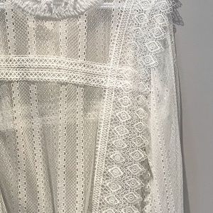 Zara white long sleeves lace top